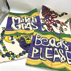 NWT Lot of four AVOIN 18x18-inch zippered Mardi Gras pillow covers